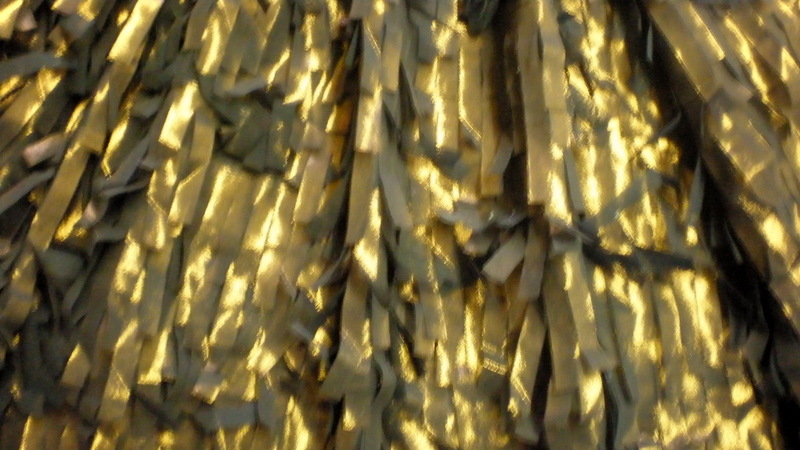10.Copper Metallic Chiffon Fringe Fabric